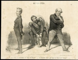 Illustration de Charles Vernier (? -1887) dans Le Charivari - Président de la République, Ministère, Fauteuil (symbole du pouvoir) - Napoléon III, Barrot Odilon (1791-1873), Ministre, Faucher Léon (1803-1854) - Charles Vernier