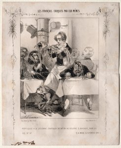 Les Français croqués par eux-mêmes: Perruques à la Julienne, Chapeaux de satin, 1840 - Charles Vernier