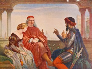Shakespeare : La Cour de Desdémone, Othello, Acte I, Scène 3 - Charles West (after) Cope