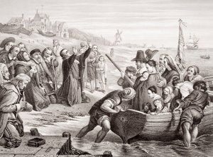 Départ des Pères pèlerins de Delft Haven en juillet 1620, d