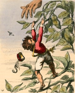 La fuite étroite de Jack du Géant - Charles West Cope