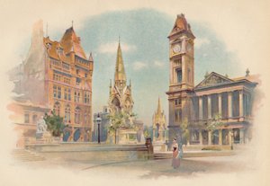 Chamberlain Square, Birmingham. Montrant le lycée pour filles, vers 1890 - Charles Wilkinson