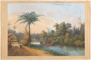 Cascade à Tjieroek Betong Java - Charles William Meredith van de Velde
