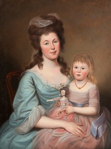 Peggy Sanderson Hughes et sa fille, vers 1788-89 - Charles Willson Peale