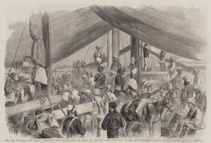 La guerre en Chine, la canonnière Havoc, avec le cheval de Fane à bord, en route de Talien-Wan à Pehtang