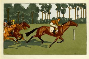 Un ensemble de quatre gravures - Longchamps et autres courses, c.1910