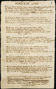 Poème de Charlotte Brontë. Copie autographe, avec des suppressions, du poème 