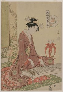 Koto de la série Les Six Arts en tenue à la mode, vers 1793-96