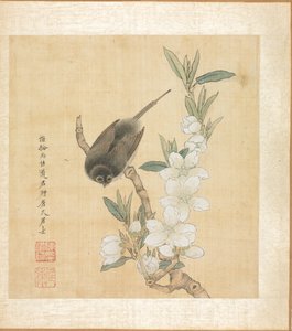 Un oiseau et une branche de pêcher en fleur - Chen Hongshou