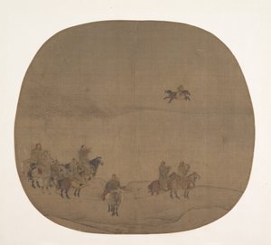 Nomades chassant avec des faucons, début du 13e siècle - Chen Juzhong
