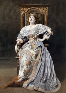 Comédienne française Julia Bartet (1854-1941) en tant que Marion de Lorme dans la pièce "Marion de Lorme" à la Comédie-Française, Paris, photo de Chéri Rousseau du journal français "Le Théâtre" du 1er juillet - Cheri Rousseau