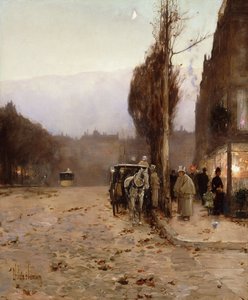 Paris au crépuscule - Childe Frederick Hassam