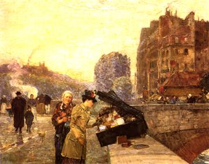 Paris, le Quai St Michel, vers 1888 - Childe Frederick Hassam