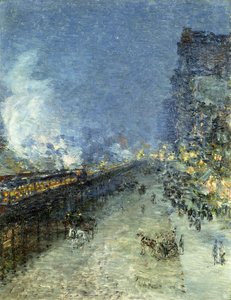 Le Métro aérien, New York - Childe Frederick Hassam