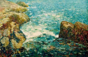 Brandung und Felsen - Childe Hassam