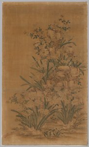 Panneau Kesi : Rochers et narcisses - China, Qing dynasty