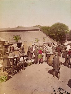 Un marché au Tonkin, vers 1899-1900 - Chinese School