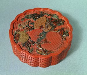 Boîte avec décoration ocre, verte et brune, 18e siècle - Chinese School
