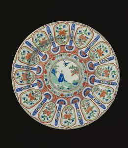 Plat représentant le poète immortel Tang Li Bai, période Kangxi, vers 1690 - Chinese School