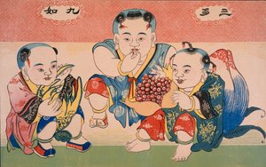 Enfants mangeant des fruits