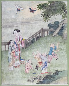 Enfants jouant avec des cerfs-volants