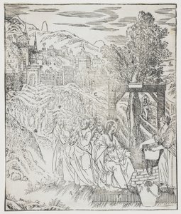 Le Christ au Puits, planche de Giulio Alenis Tianzhu jiangsheng zhuxiang jingjie (Une Histoire Illustrée du Seigneur du Ciel Incarné en Chair), Église de Jinjiang, Province de Fujian