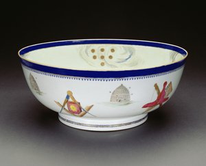 Bol maçonnique Famille Rose Export, période Qianlong, 1736-95