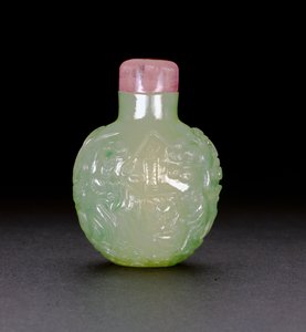 Flacon à priser en jadeite, vers 1780-1850 - Chinese School