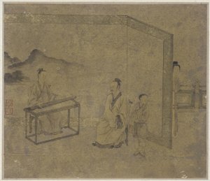 Écouter le luth, dynastie Ming ou Qing
