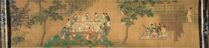Réunion de savants dans un jardin de bambous - Chinese School