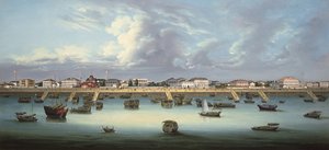 Vue du Bund à Shanghai, vers 1855