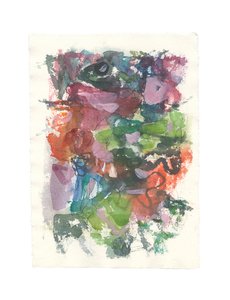 Composition abstraite, Série organique, 2021 (aquarelle, gouache et fusain sur papier aquarelle fait main) - Ching Fun Tso