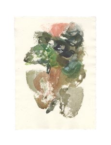Composition abstraite, Série organique, 2022 (aquarelle, gouache et fusain sur papier aquarelle 320gsm fait main)