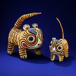 Tigres (toile peinte) - Ching Period Chinese School