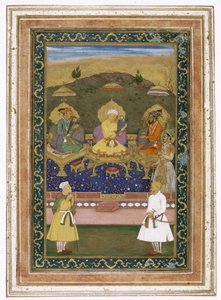 Les empereurs Akbar, Jahangir et Shah Jahan avec leurs ministres et le prince Dara Shikoh - Chitarman