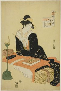 Une élégante parodie des six immortels poétiques (Furyu yatsushi rokkasen) : Le prêtre Kisen