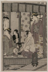 Gloire du matin de la série Le Conte de Genji en robe moderne élégante, vers 1790