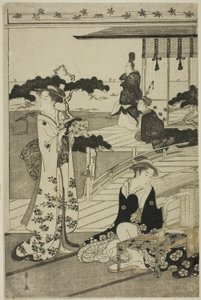 Suma, de la série "Une Parodie à la Mode du Conte de Genji (Furyu yatsushi Genji)" - Chobunsai Eishi