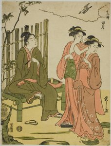 Le quatrième mois (Shigatsu), de la série "Les douze mois (Juni toki)" - Chobunsai Eishi