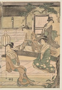 Le chapitre Matsukaze du Conte de Genji (de la série Le Conte de Genji en robe élégante moderne) - Chobunsai Eishi