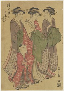 Trois courtisanes de la maison Tsuataya, 1787-1798 - Chobunsai Eishi