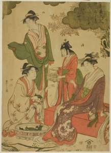 Femmes Regardant les Fleurs de Cerisier - Chobunsai Eishi