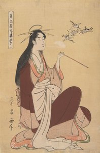 Courtisane Komurasaki de la maison Tsunotamaya - Chokosai Eisho