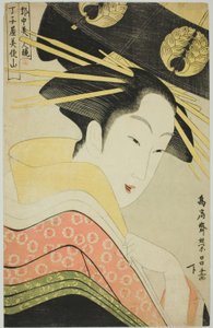 Misayama du Chojiya, de la série Beautés du quartier autorisé - Chokosai Eisho