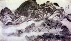 Art coréen : Mont Inwang. Impressions de Chong Son (1676-1759). 18ème siècle. Collection Jai Hyang John