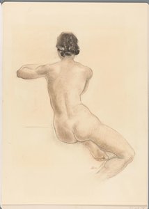 Femme nue assise - Chris van der Hoef (signed by artist)