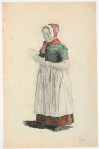 Femme paysanne debout versant dans un verre
