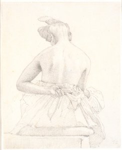 Modèle féminin assis vu de dos