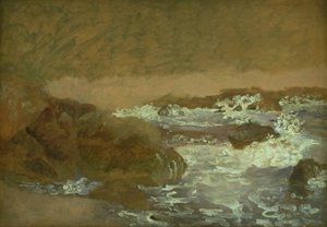 Vagues sur une côte rocheuse, Marina Piccola, Capri - Christen Købke