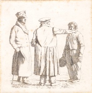 Trois figures de portrait, maître boulanger Købke, Major Krohn et sergent d